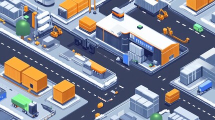 Obraz premium Winter Warehouse Distribution Center Cargo Operations