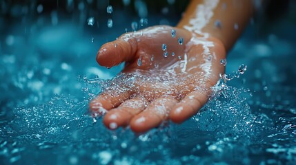 hand coming out of water baptism worship