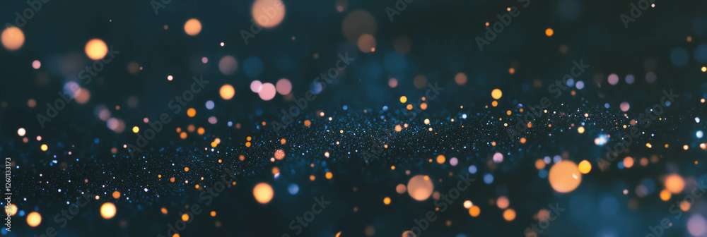 Poster Dusty film texture with varied particle shapes and reflective qualities in a dark setting