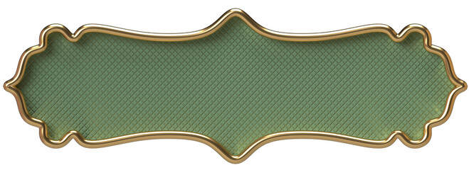 Elegant Green and Gold Decorative Frame, Vintage Style Banner