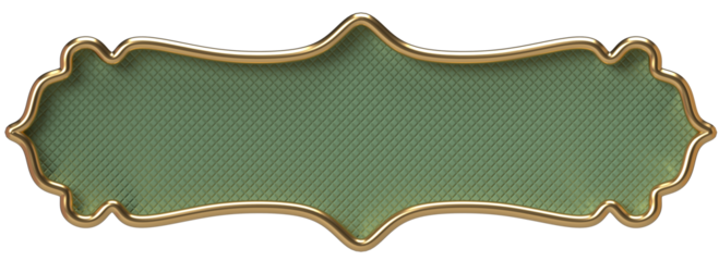 Elegant Green and Gold Decorative Frame, Vintage Style Banner
