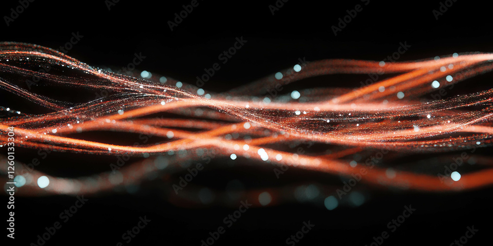 Poster elongated bokeh streaks create a radiant glow on a dark background