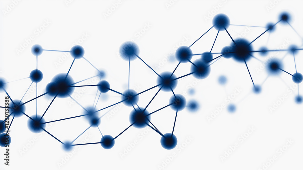 Poster network connection: abstract representation of a network connection, showing nodes and connections i