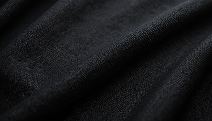 Fototapeta premium Black gray satin dark fabric texture luxurious shiny that is abstract silk cloth panorama background with patterns soft waves blur beautiful.