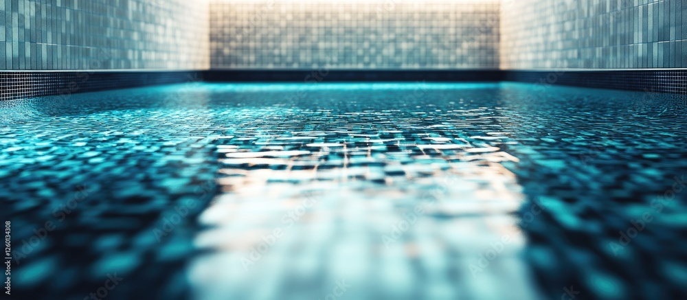 Aufkleber indoor swimming pool with shimmering turquoise water and intricate mosaic tiles reflecting light, cr