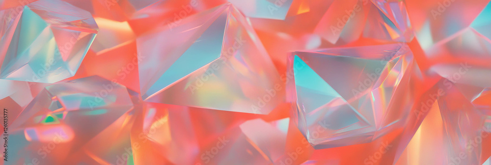 Aufkleber Geometric crystal flares with vibrant colors and unique shapes create a striking visual texture