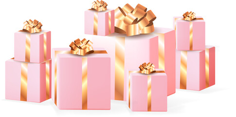 Many Pink Gift Boxes