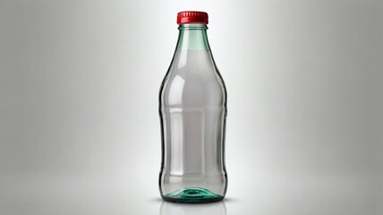 Fototapeta premium blank packaging transparent glass bottle for beverage or soft drink product design mock-up isolated on white background with clipping path