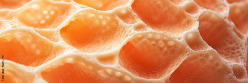 Poster Texture details of golden cone wafer showcasing crispy surface and uneven diamond patterns