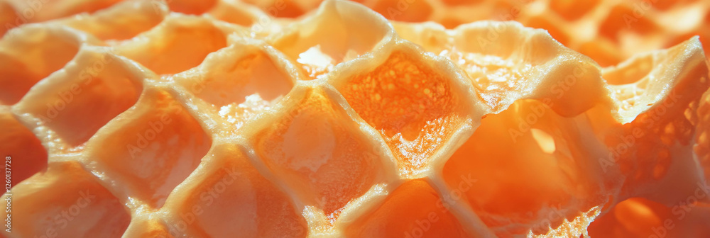 Aufkleber golden cone wafer with crispy texture showcasing uneven diamond patterns