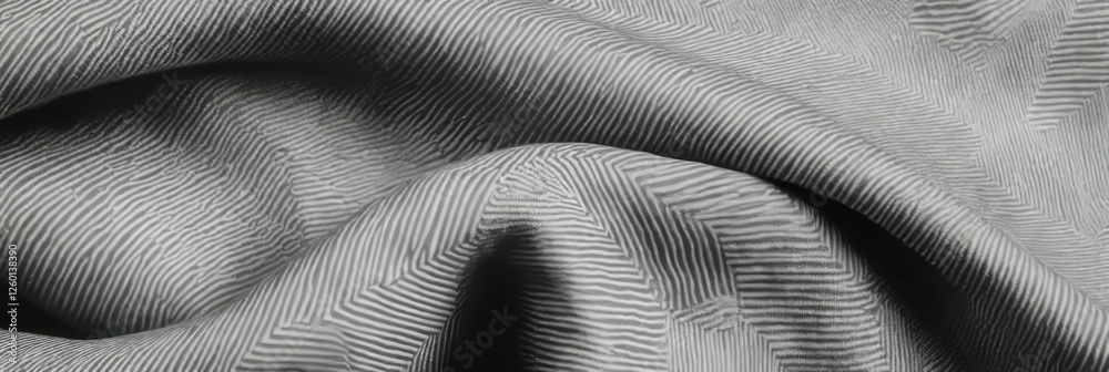 Aufkleber gray linen tablecloth with herringbone pattern showcasing subtle texture details
