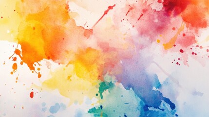 Vibrant Watercolor Wash with Bold Splashes of Color: Energetic and Dynamic Design for Playful Backdrops with Fluid and Expressive Details