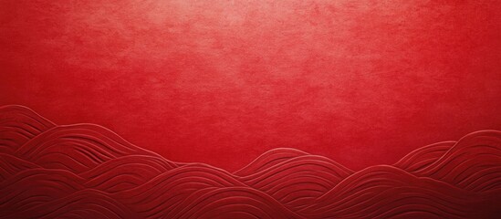 Elegant red textured background featuring subtle wave patterns in the lower section, ideal for Japanese New Year or vintage themed designs.