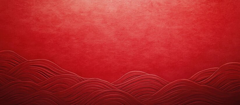 Elegant red textured background featuring subtle wave patterns in the lower section, ideal for Japanese New Year or vintage themed designs.
