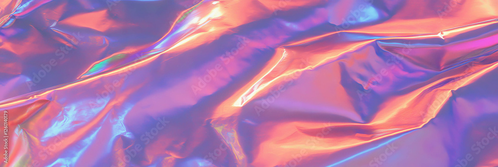 Aufkleber textured holographic foil with abstract patterns and rainbow reflections under light