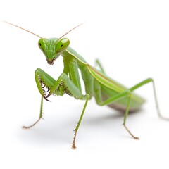 Praying Mantis Studio Shot, White Background, Insect, Nature, Wildlife