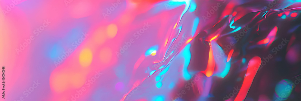 Poster Vibrant bokeh texture showcasing saturated colors and luminous glow in abstract form