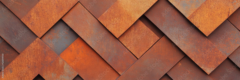 Fototapete interlocking diamond pattern with warm browns and rough texture on a surface