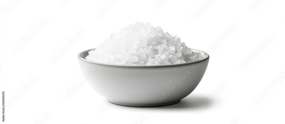 Aufkleber chopped garlic in a white bowl positioned centrally against a bright white backdrop, emphasizing a c