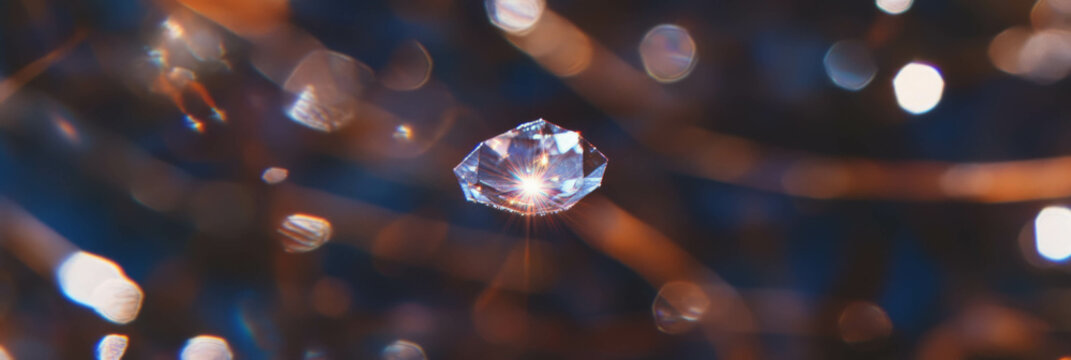 Elegant bokeh texture featuring a halo effect with soft diffused sparkle in a serene setting