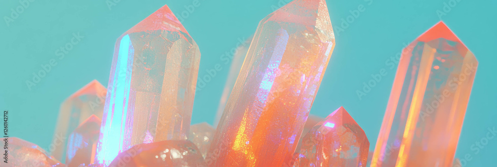 Poster isolated crystal flares exhibiting a distinct halo effect with soft, diffused light