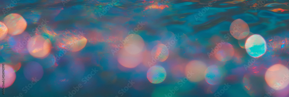 Poster vibrant texture of large overlapping bokeh with rich saturated hues and sparkling flare