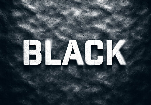 Blurred White Text On Black Metal Surface Mockup
