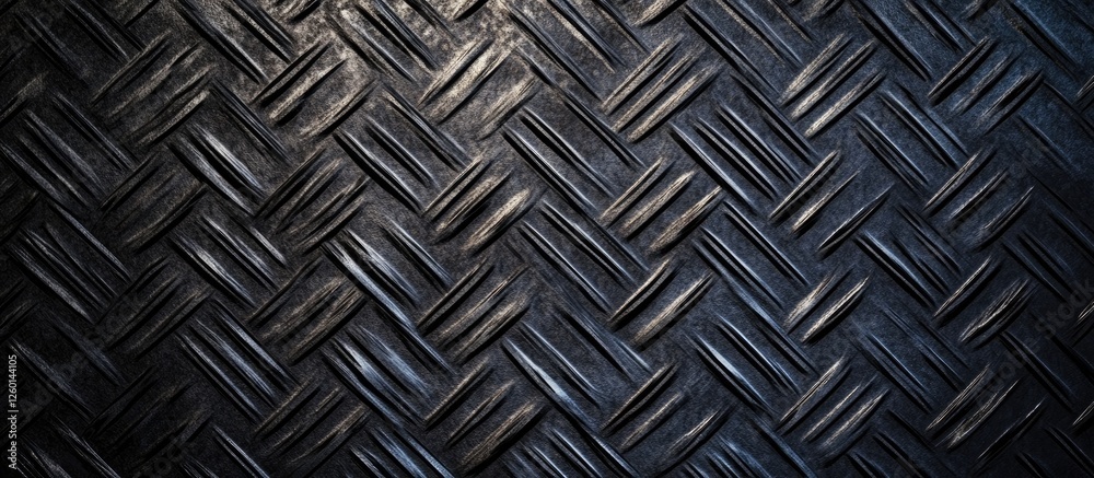Leinwandbilder brushed black metal textured background with intricate woven patterns emphasizing modern aesthetics 