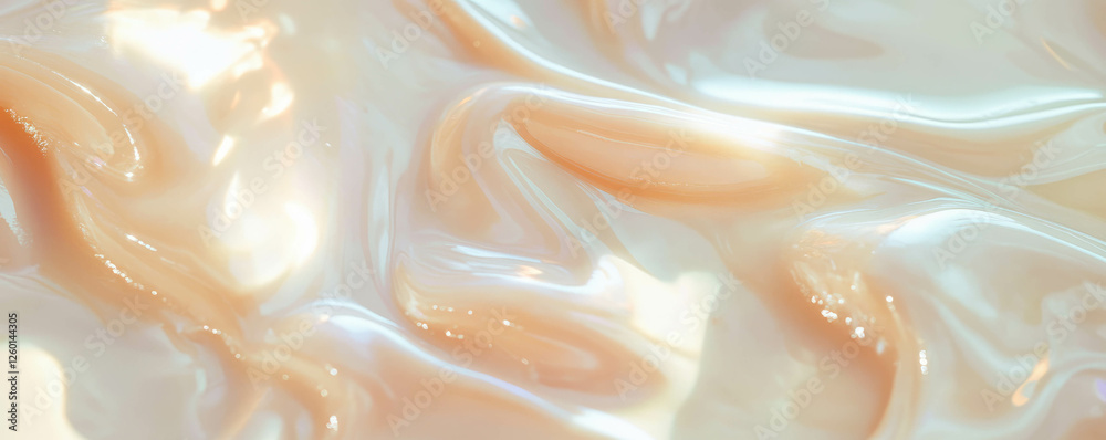 Poster elegant light beige viscous gel texture with smooth flow and subtle refraction