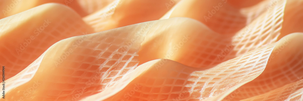 Poster Light brown wafer texture with intricate grid patterns showcasing culinary design