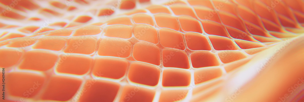 Poster exploration of light brown cone wafer texture with intricate grid and line design