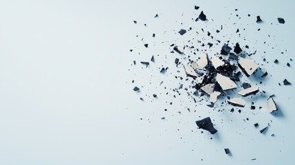 Fototapeta premium Explosion impact releases smoke and debris, it devastating and powerful