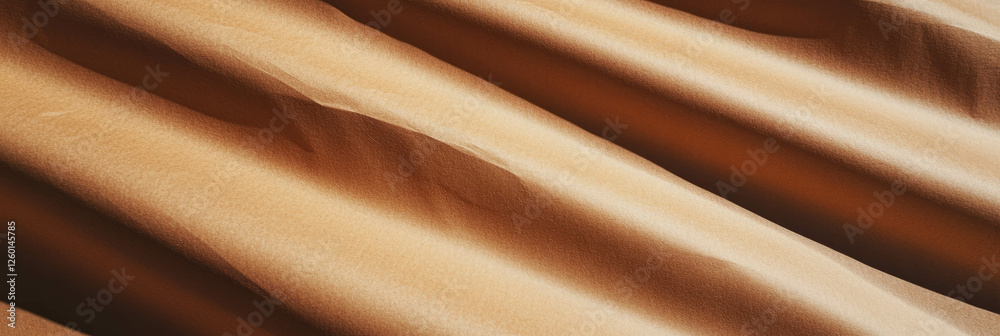Poster textured surface of light brown paper with vertical fibers and subtle folds