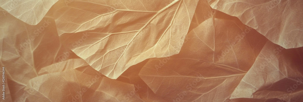 Poster Light brown paper texture featuring a subtle leaf pattern with fine details in design