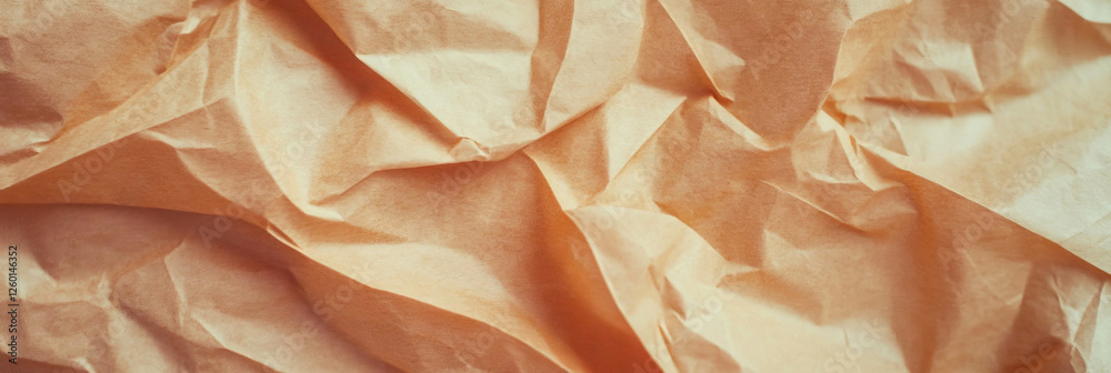Poster subtle leaf pattern texture on light brown crumpled paper for creative projects