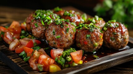 Assortment of Meatballs with Tomato Sauce Isolated on White