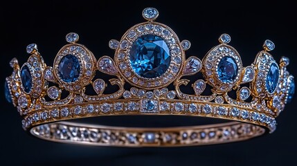 isolated on a white background the crown features a blue gemston