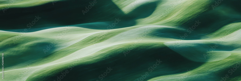 Poster Light green fairway texture with subtle mowing lines and smooth surface viewed from above