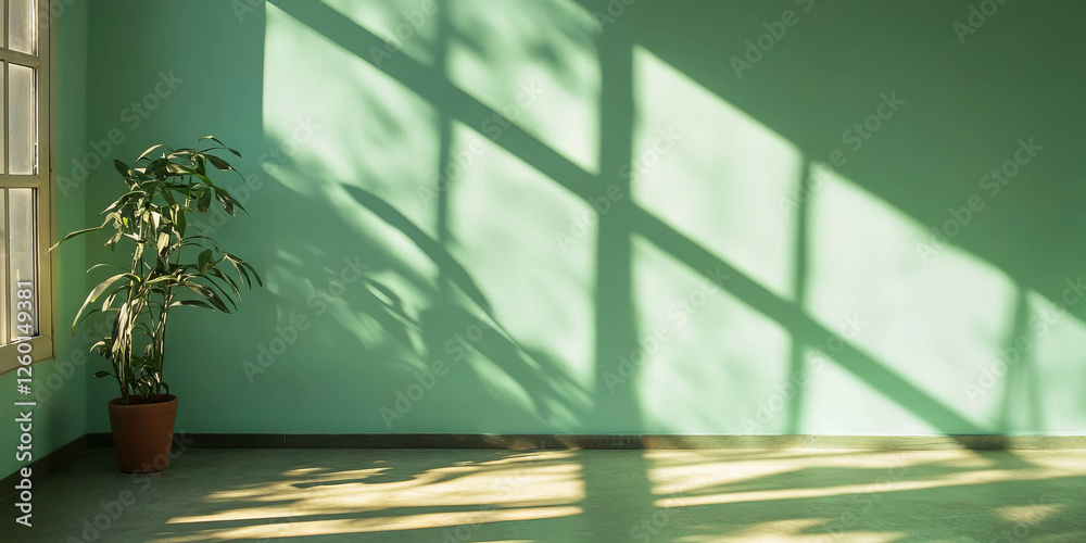 Poster light green wall texture with subtle grunge patterns enhanced by soft natural lighting