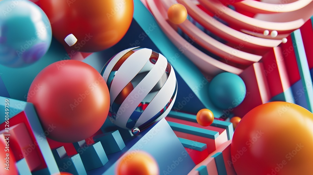 Poster a colorful abstract background with a variety of objects on it