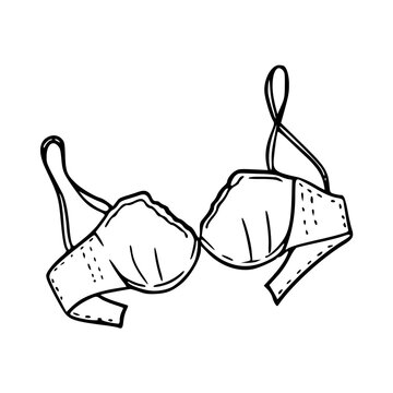 a black and white drawing of a fashionable bra vector 