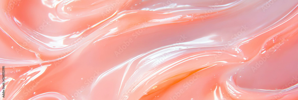 Poster texture of light translucent pink gel with smooth surface and subtle reflections