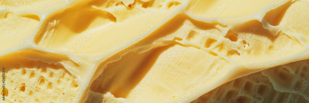 Poster light yellow cone wafer with fine textured triangles showcasing subtle surface details