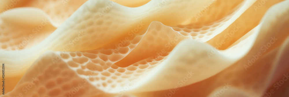 Poster light yellow cone wafer showcases intricate textured surface with fine triangles