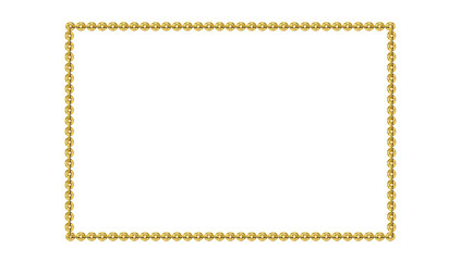 Vintage rectangular frame, gold chain, isolated. Empty copy space for paintings, mirrors or photo. Vintage simple frame. Beautiful golden style decorative border, jewel deco elegant art object. Png il