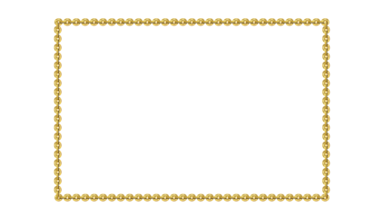 Vintage rectangular frame, gold chain, isolated. Empty copy space for paintings, mirrors or photo. Vintage simple frame. Beautiful golden style decorative border, jewel deco elegant art object. Png il
