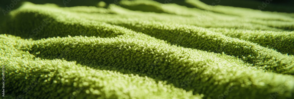 Poster dense lime green frieze carpet with curled pile and deep shadows creates a vibrant texture