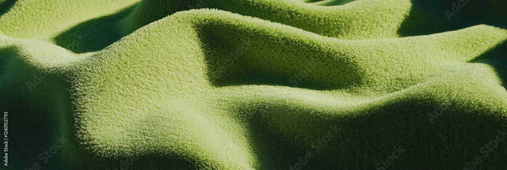 Poster dense lime green frieze carpet texture with curled pile and deep shadows