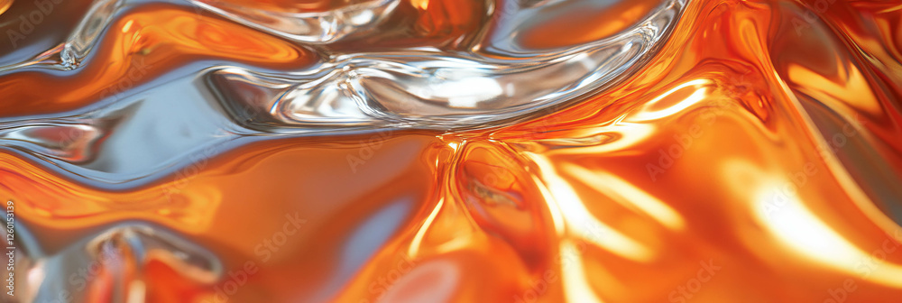 Poster mesmerizing liquid metal texture with swirling patterns and reflective surfaces