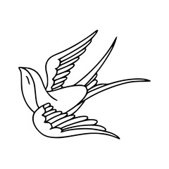 a line art drawing of a flying bird for design element